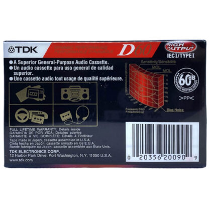 audiokazeta TDK D60 2001-03 US