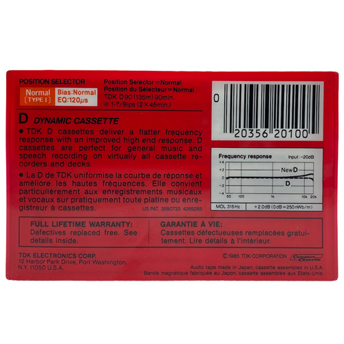 tdk d90 1985-86 US