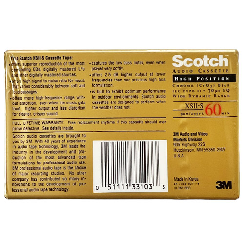 SCOTCH XSII-S 60 (1993-96 US) - Obrázek 2