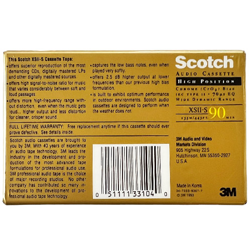 SCOTCH XSII-S 90 (1993-96 US) - Obrázek 2