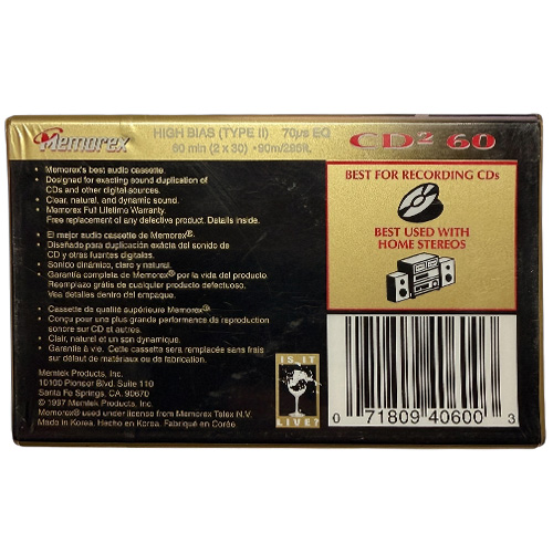 MEMOREX CD2 60 (1997-99 US) - Obrázek 3