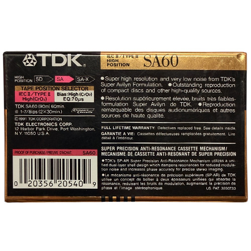 TDK SA 60 (1990 US) - Obrázek 2